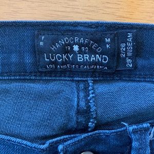 Dark wash skinny Jean.